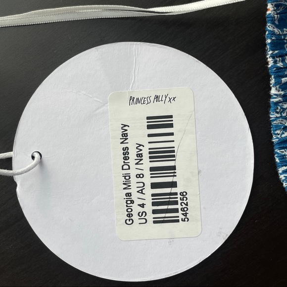 Princess Polly Georgia midi dress navy nwt size 4 - Picture 6 of 12